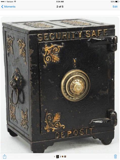 antique heavy steel safe deposit box|antique safes and banks.